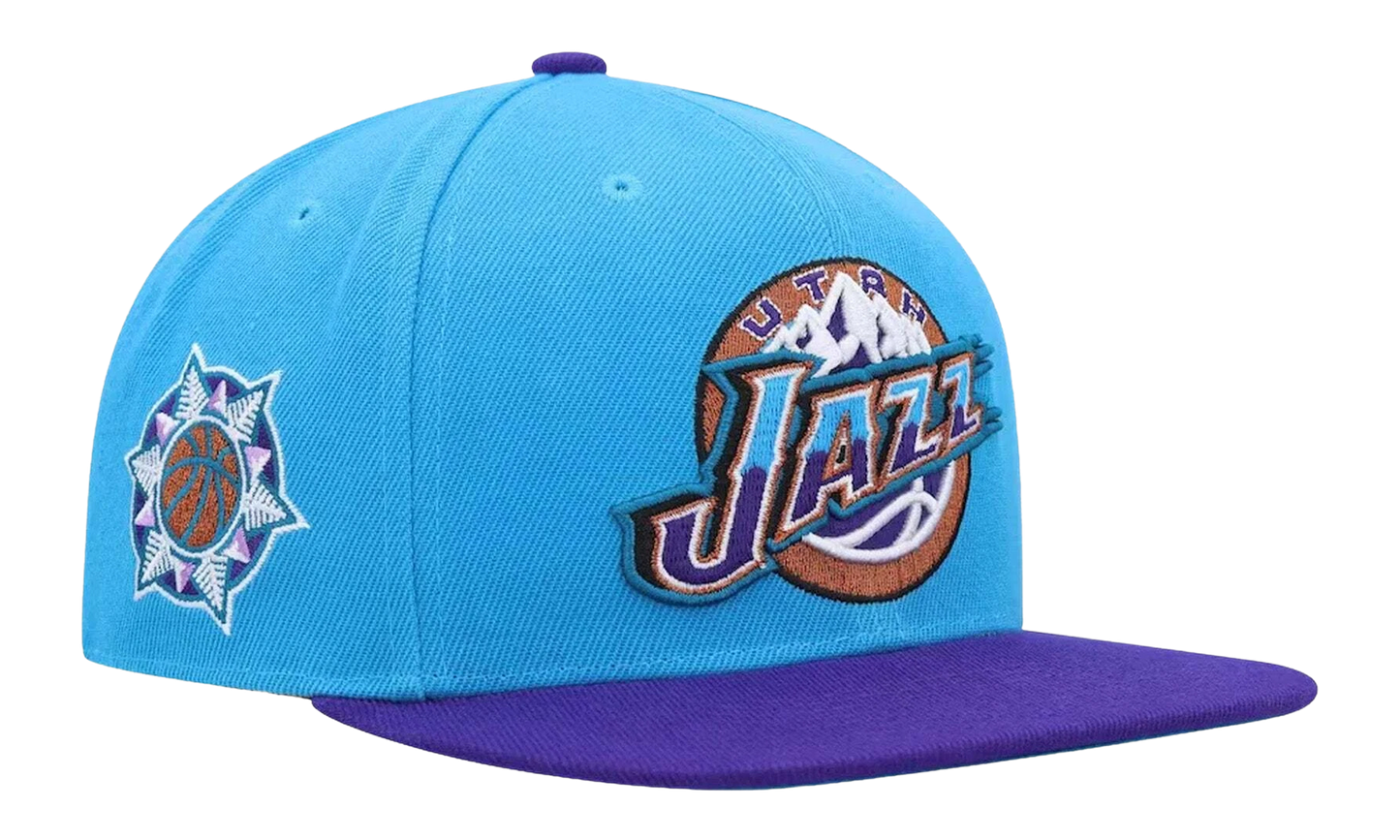 NBA Hardwood Classics Team Side Fitted Cap "Utah Jazz - Blue / Purple" 6HSFSH21302 UJALBPR