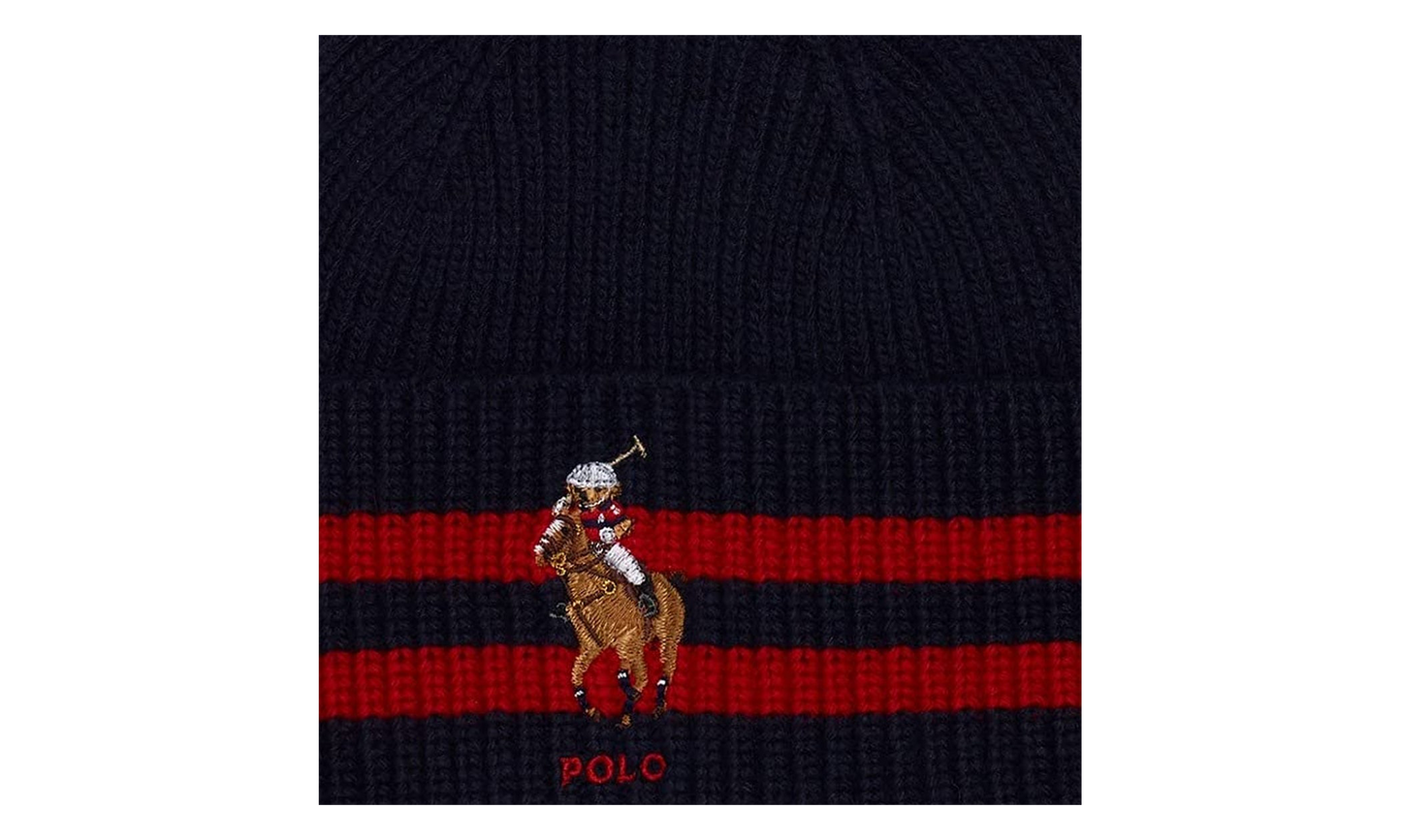 STRIPE CUFF BEAR BEANIE "Navy" PC0818 412