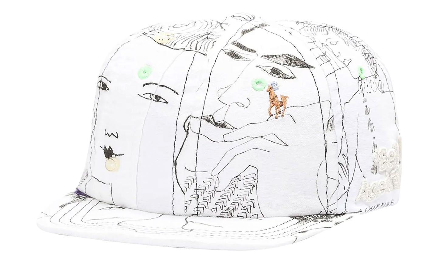 Doodle Reconstructed Button Down Hat "White / Multicolor" BWA235