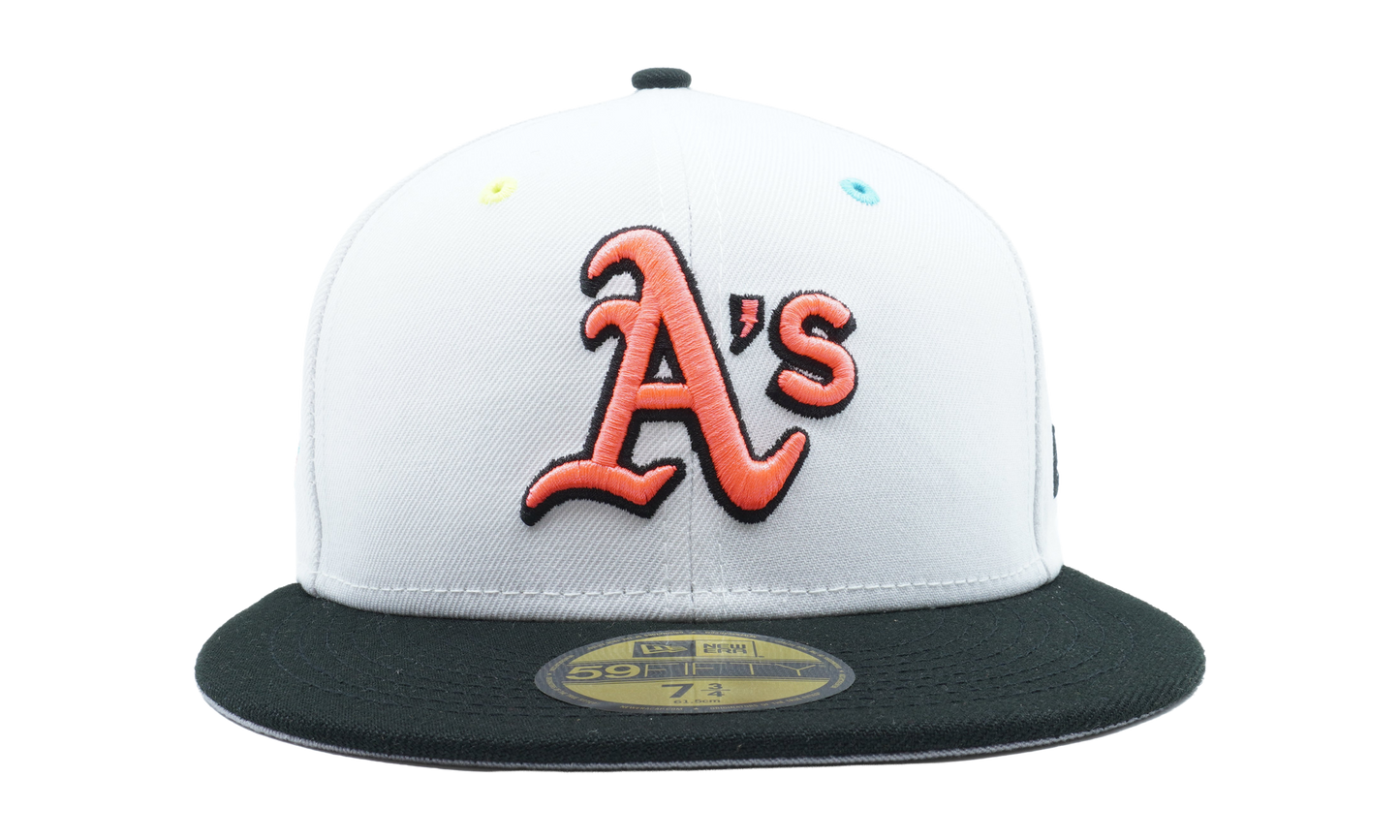 59FIFTY Oakland Athletics 1989 World Series Fitted Hat "White / Black - Brim / Grey - Under Brim" NE833