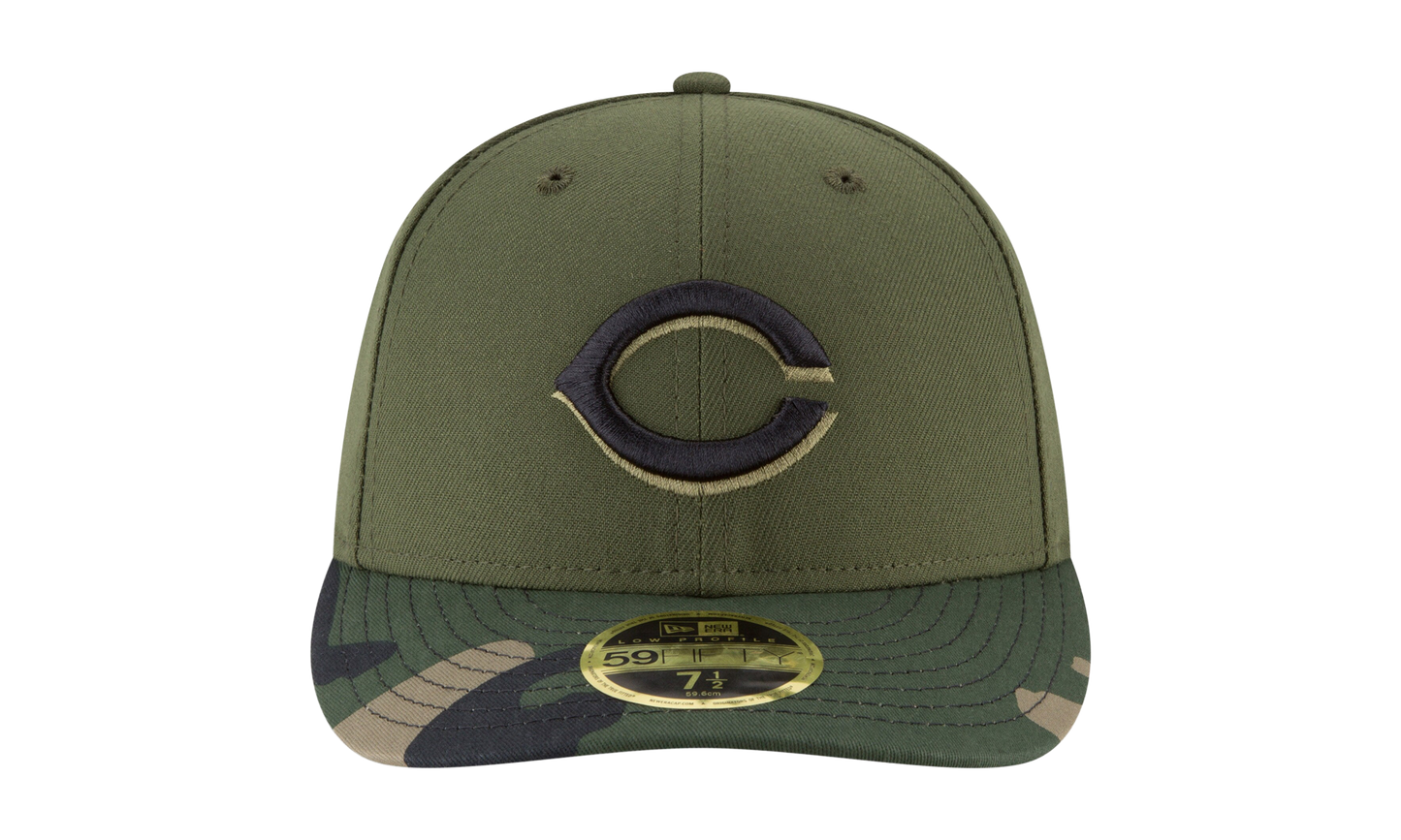 59FIFTY Cincinnati Reds 2018 Alt2 Low Profile Authentic Fitted Hat "Olive / Camo - Brim" NE989