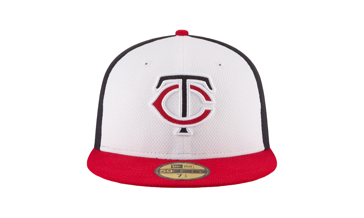 59FIFTY Minnesota Twins Diamond Era Fitted Hat "White and Black / Red - Brim" NE577