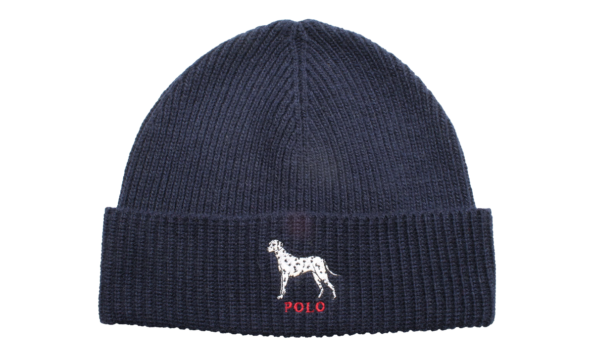 Dalmatian Dog Knit Cuffed Hat "Navy" PC0369 433