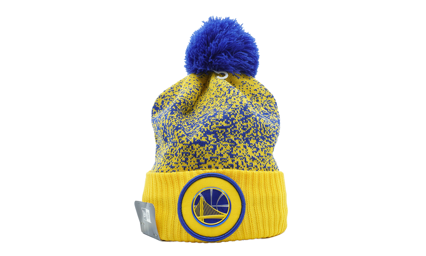 Golden State Warriors On The Court Pom Beanie "Yellow / Blue Dots" NE634