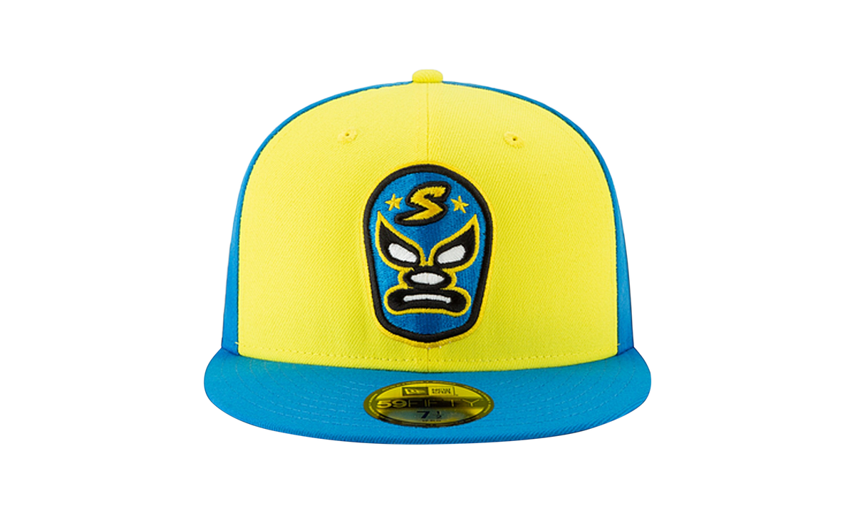 59FIFTY Sacramento Dorados Theme Night Fitted Hat "Yellow and Sky Blue / Sky Blue - Brim" NE719