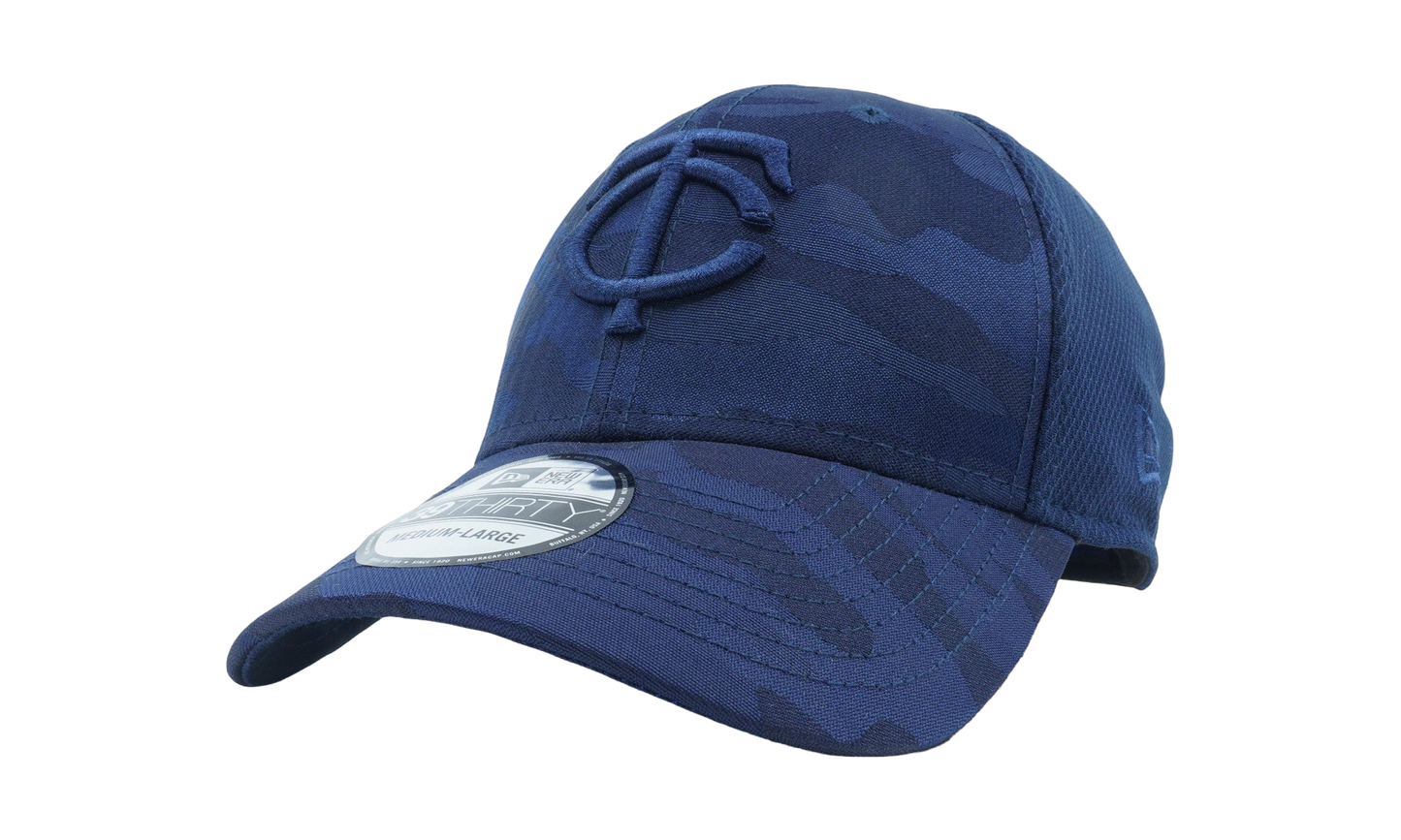 39THIRTY Minnesota Twins Tonal Camo Stretch Fit Hat "Black / Red - Stitch" NE758