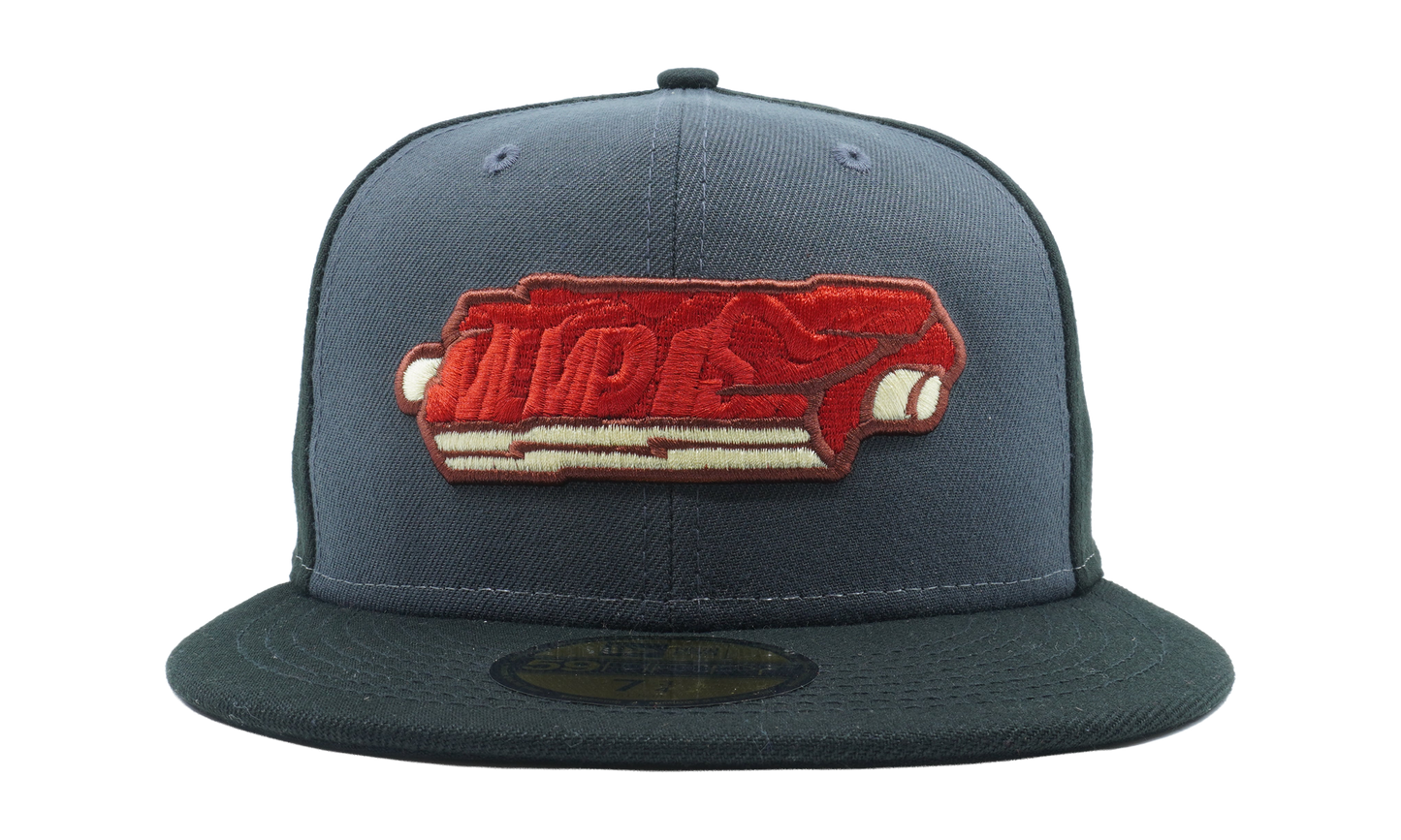 59FIFTY Memphis Redbirds Theme Night 'Ribs Wet Rub' Fitted Hat "Graphite / Dark Green - Brim" NE778