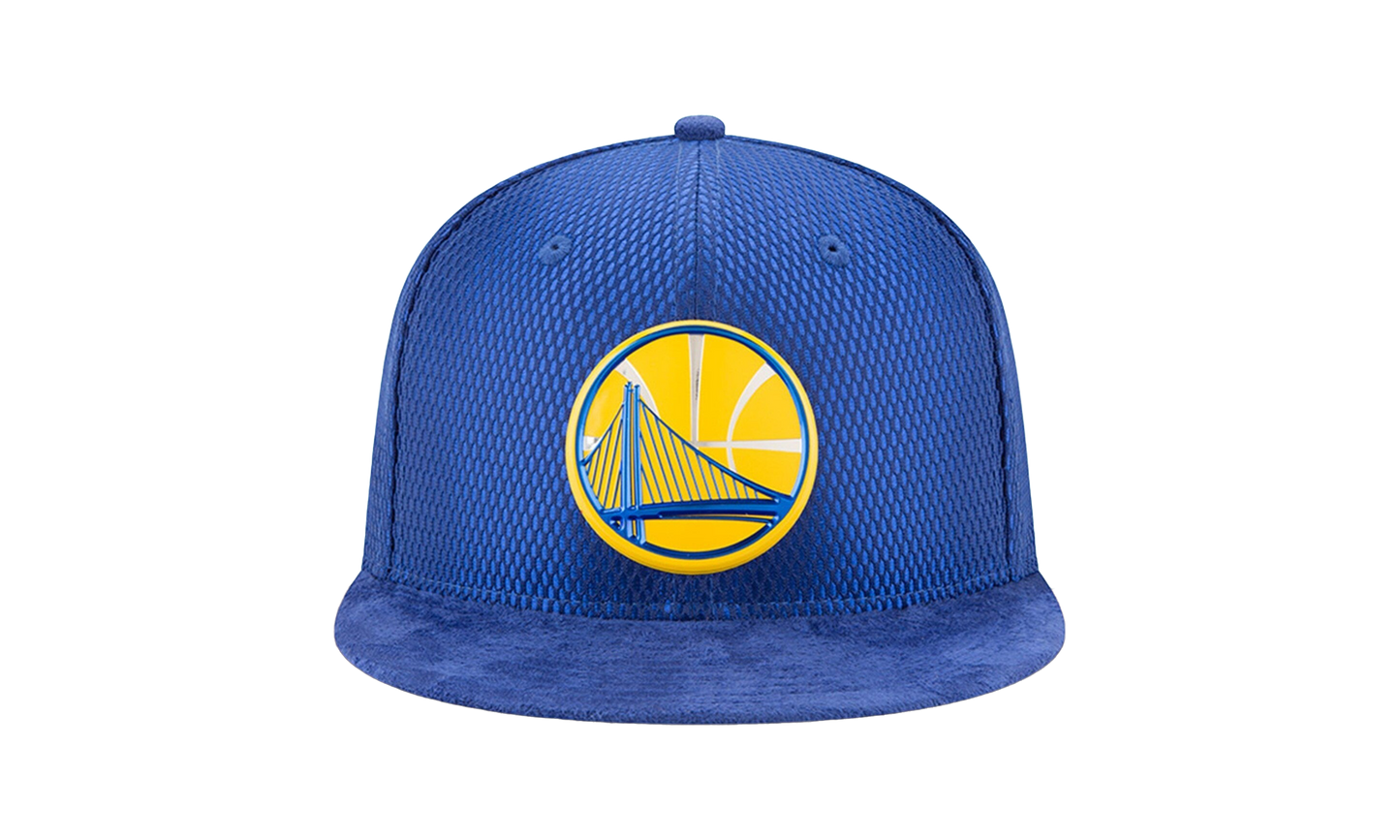 59FIFTY Golden State Warriors On The Court Suede Fitted Hat "Blue / GSW Logo - Under Brim" NE637
