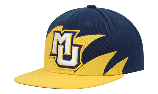 NCAA Sharktooth Marquette Snapback Cap "White / Royal / Yellow" HHSS3304 MAUYYPPPWHRY