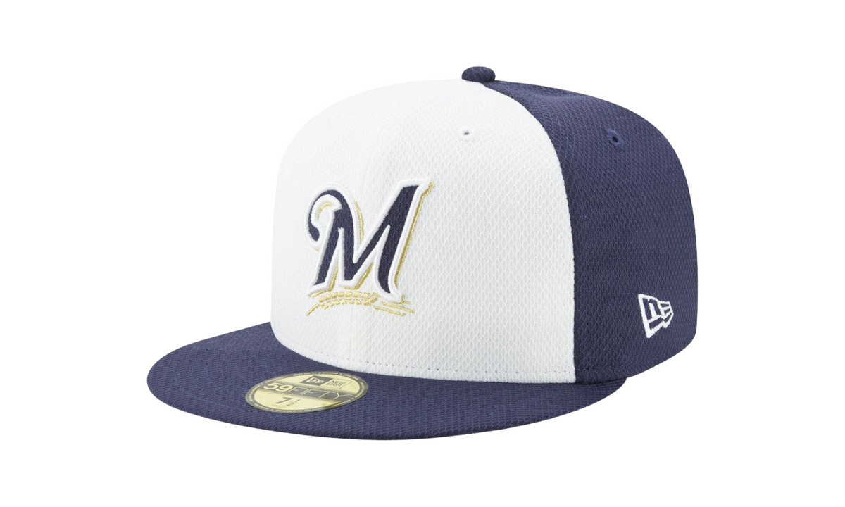 59FIFTY Milwaukee Brewers Diamond Era Fitted Hat "White and Purple / Purple - Brim" NE578