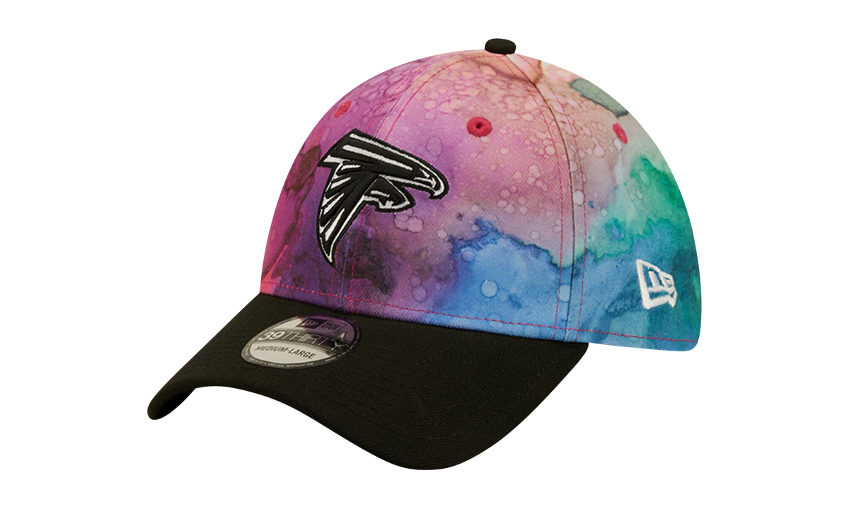 39THIRTY Atlanta Falcons Crucial Catch Flex Fit Hat "Multicolor Watercolor Design Crown / Black Visor" NE840