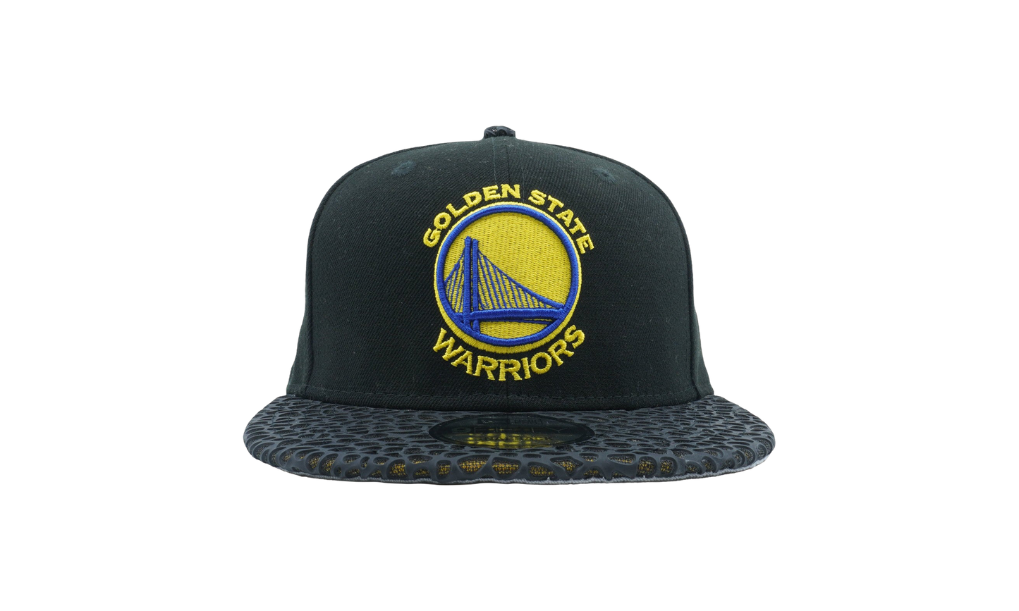 9FIFTY Golden State Warriors Amoeba Vize Snapback Hat "Black / Black and Yellow - Brim" NE625