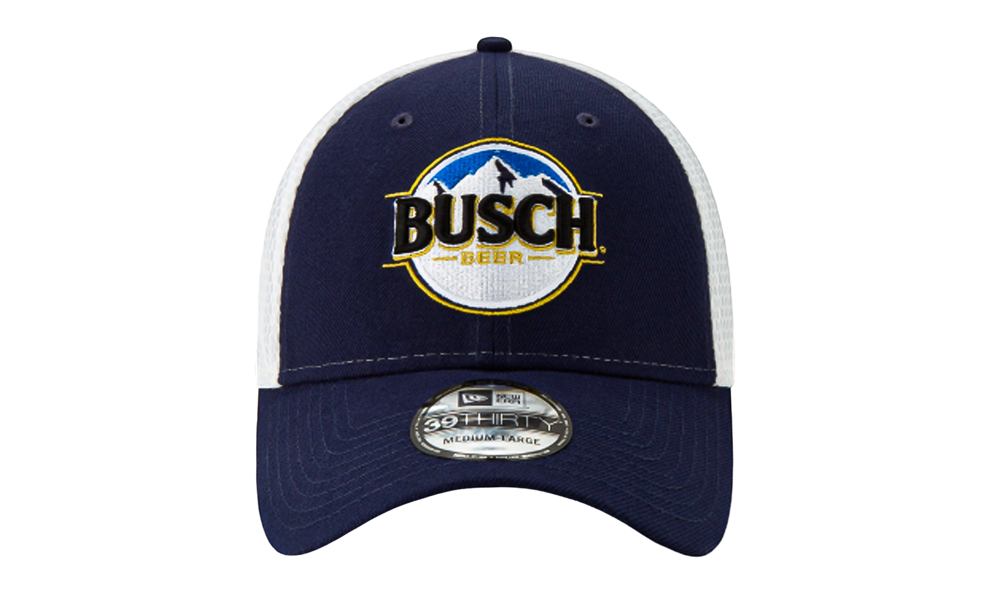 39THIRTY Busch Beer NASCAR Kevin Harvick Flex Fit Hat "Navy and White" NE728