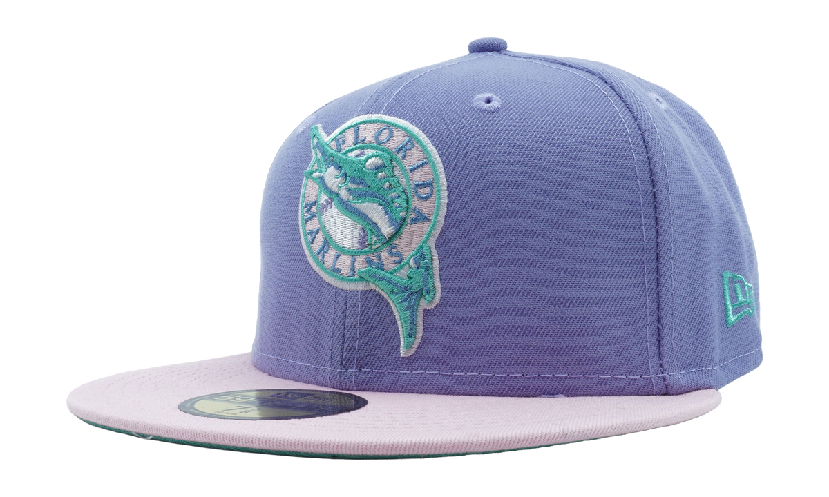 59FIFTY Florida Marlins 1993 Inaugural Patch Fitted Hat "Lavender / Pink - Brim" NE1084
