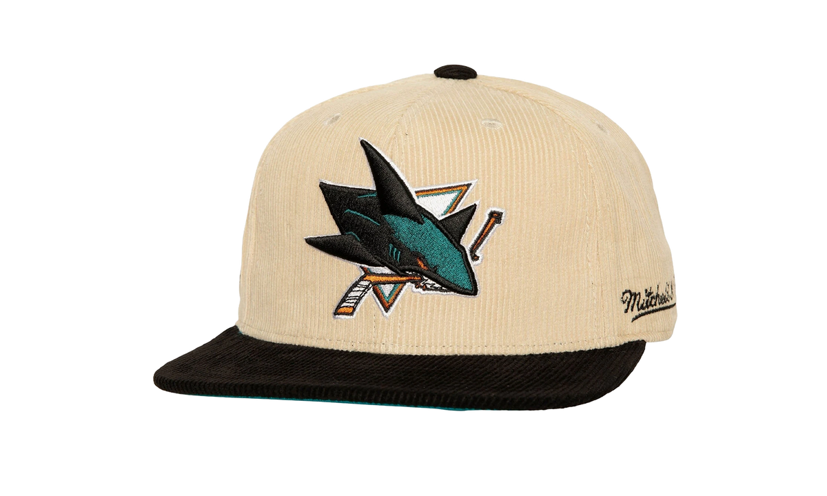 NHL 2-Tone Team Cord Fitted Cap "San Jose Sharks - Off White" HHSF5987 SJSYYPPPOFWH
